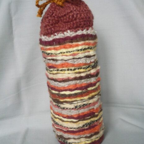 termoska-hneda-a Termoobal - termoska - ručně tkaný barevný obal na sklenici vyroben v Dílně Jinan