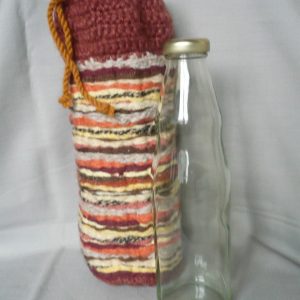 Termoobal - termoska - ručně tkaný barevný obal na sklenici vyroben v Dílně Jinan